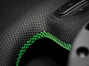 Jeep Wrangler JL Custom Steering Wheel - Carbon Fiber - F1 Style - Flat Bottom - Alcantara/ Green Stitch
